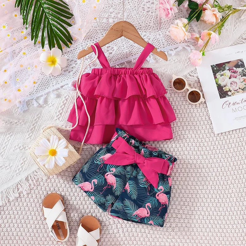 Girl's 2pc Fashion Flamingo Set 2