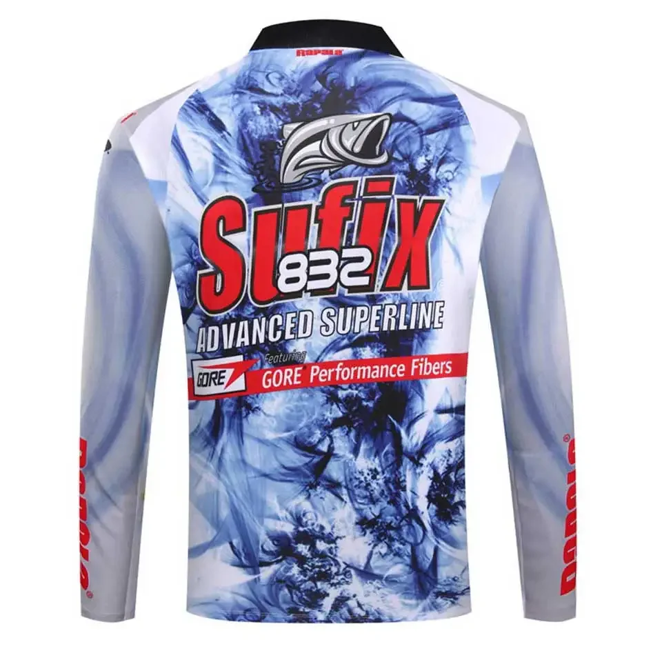 Rapala M-XXXL 빠른 건조 자외선 차단 낚시 셔츠, 블랙/레드 낚시 의류