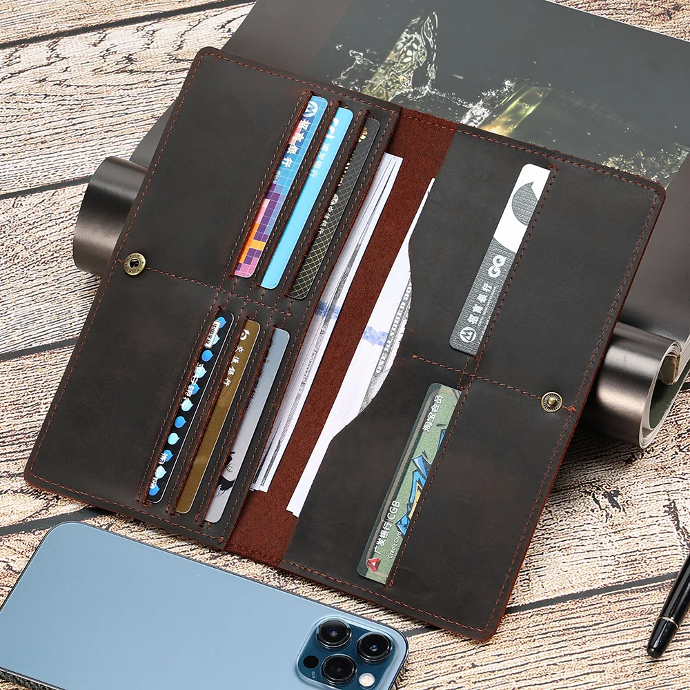 New Wallets Men's Coin purses Business Casual Long Clutches Leather Money clip male Card holder bag High capacity 3