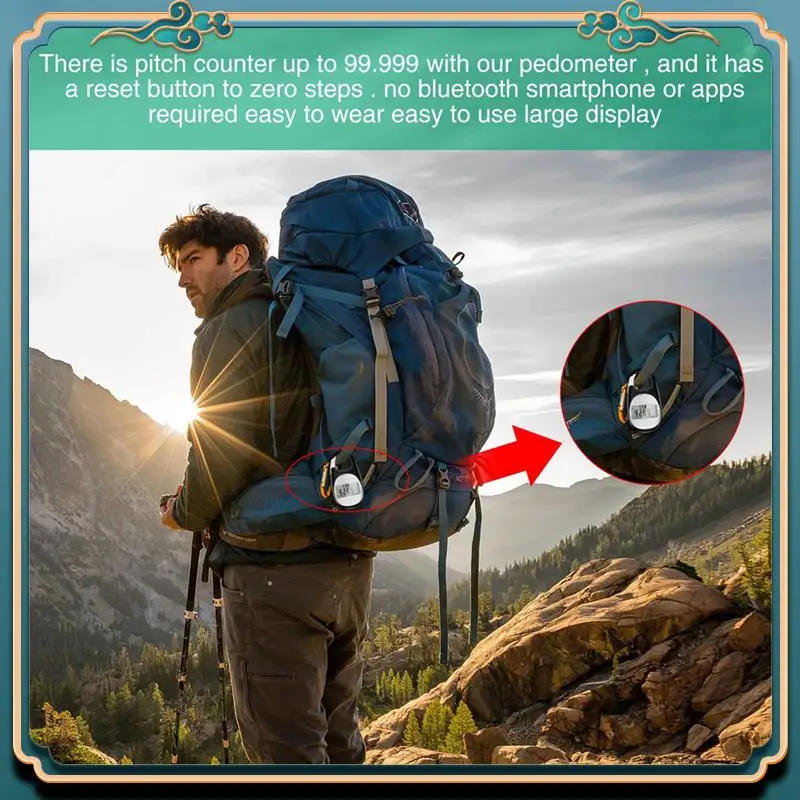 Pedometer For Walking, Portable Walking Pedometer 3D Step Counter, Simple Electronic Steps Tracker With Carabiner Easy To Use