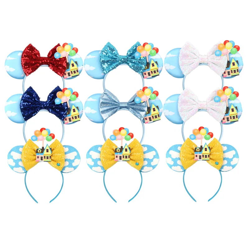 Mickey Mouse Ears Headbands Women Headwear Child Party Hair Accessories Up Disney Pixar Headband for Girls Kids Bow Hairbands novelty bow cotton blends headbands floral for baby toddler girls newborn infant elastics hairbands child hair accessories