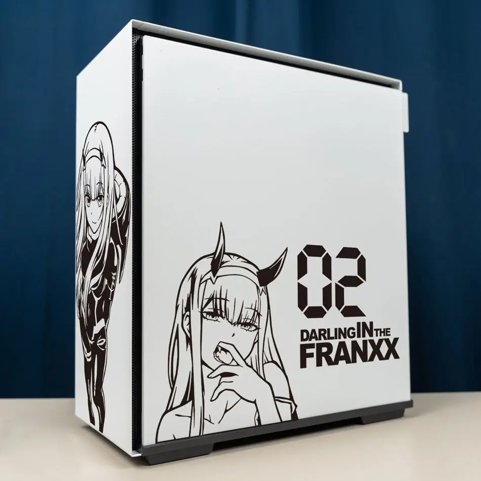 Darling In The Franxx ZeroTwo Anime Stickers pour ATX Mid PC Case, Cartoon Computer Decorative Decal, Waterproof Perfect