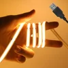 New 5V USB COB Strip Light 320Leds/m Warm Natural White Cabinet Lamp Night Lighting Flexible LED Ribbon Stripe DC5V TV Backlight 1