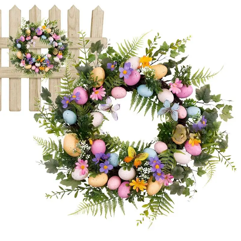 

Пасхальный дверной венок, Пасхальный венок с яйцами, весеннее украшение, декоративный венок, гирлянда для стен, фермы, каминов, дверей, заднего двора