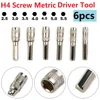 6 In 1 6 Points Hex Shank Socket 2.5/3/3.5/4/4.5/5mm H4 Nut Driver Hand Tool Set For Woodworking Socket Wrenches Tool Parts 1