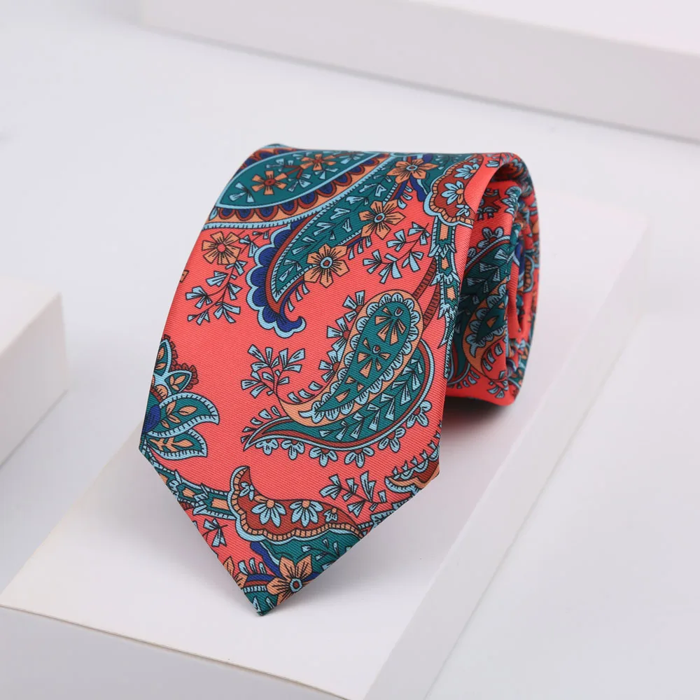 Superweiche Herren-Krawatten mit Seideneffekt, Blumenmuster, Paisley, 8 cm, für Herren, Hochzeit, Business, Gravata, neuartige bedruckte Krawatten – Detail 18