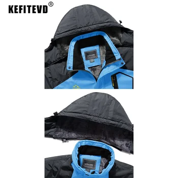KEFITEVD Men's Winter Ski Jacket Waterproof Warm Thick Fleece Hiking Jackets Raincoats Snow Jacket Coats Windbreaker Man Parka 5