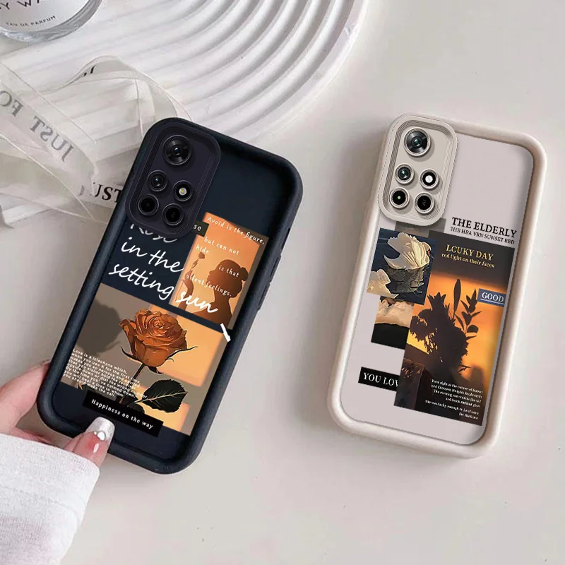 

Flower LBbel For Xiaomi 12T 11Lite 14 Pro Poco F2 F3 F4 F5 X3 X4 X5 M3 GT Pro Eyes Ladder Phone Case Soft Funda Cover