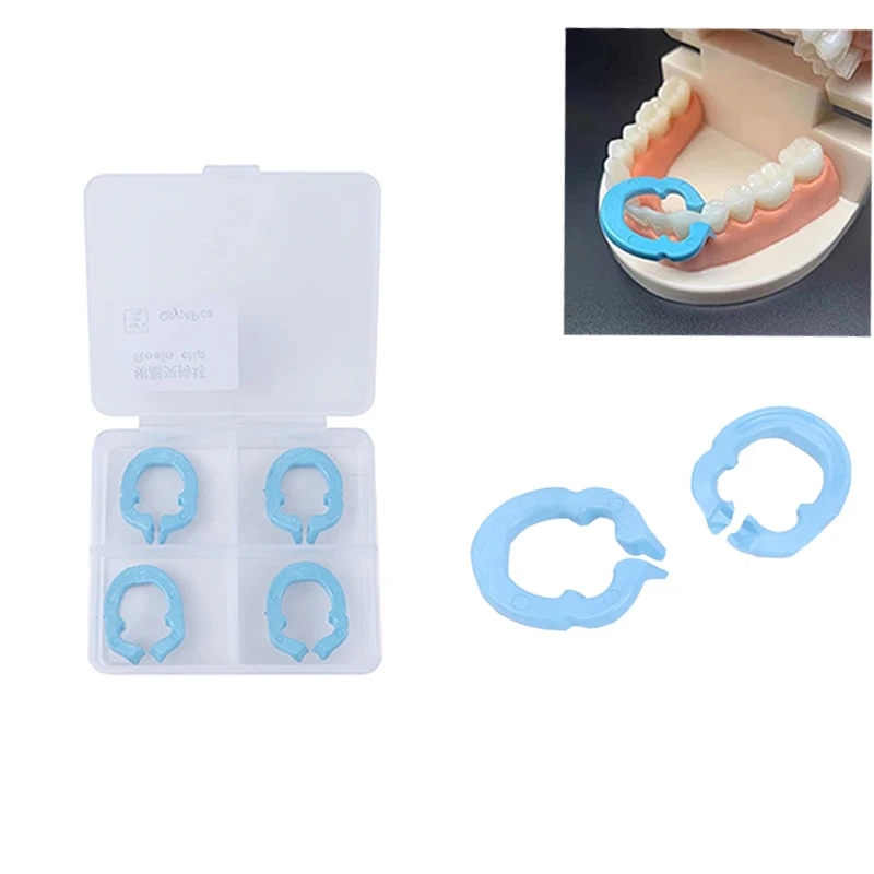 4PCS Dental Resin Clamping Ring Separator Ring Dental Rubber Dam Clamp