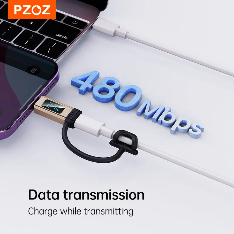 PZOZ 타입 C to 타입 C 라이트닝 OTG 어댑터 모바일 충전기 비디오 전송 타입 C (썬더볼트 4/3 맥북 프로/에어 아이패드 USB-C 호환)