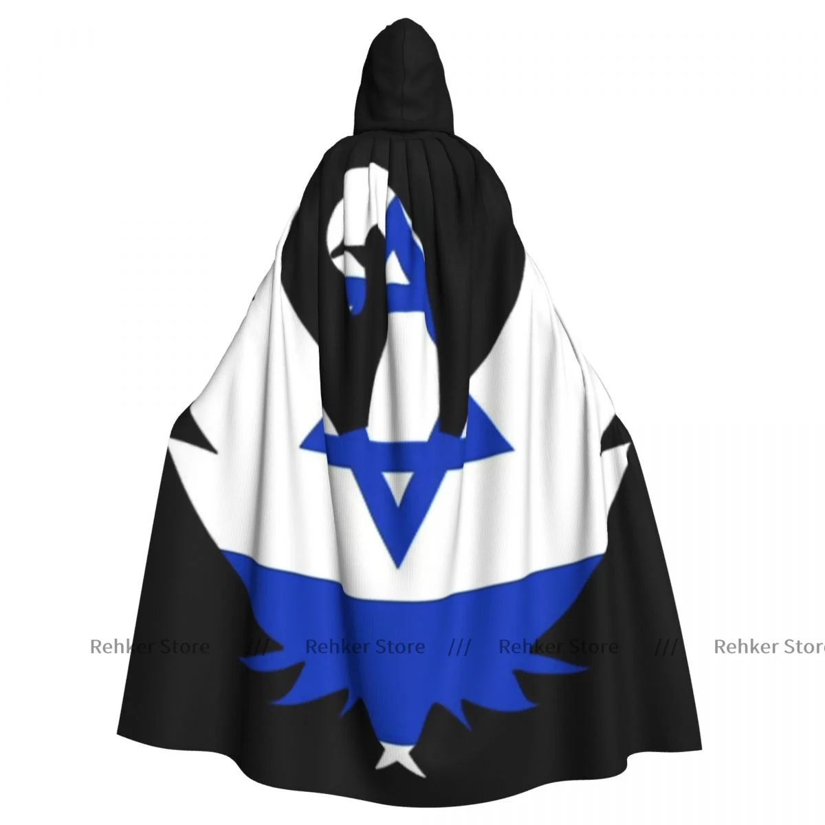 

Adult Vampire Cape Hooded Robe Israel Flag Swan Art Halloween Cloak Full Length Cosplay
