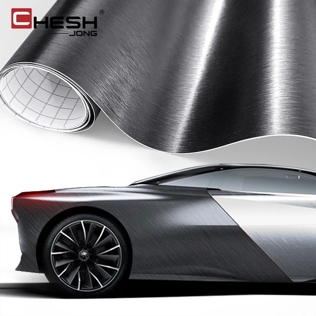 12 x 60 Silver Brushed Aluminum Vinyl Film Wrap Sticker Decal Air Bubble  Free