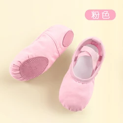 Youth & Adult Soft Leather Ballet Slippers - Classic Split - Sole Dance Shoes - 24 (Pink)