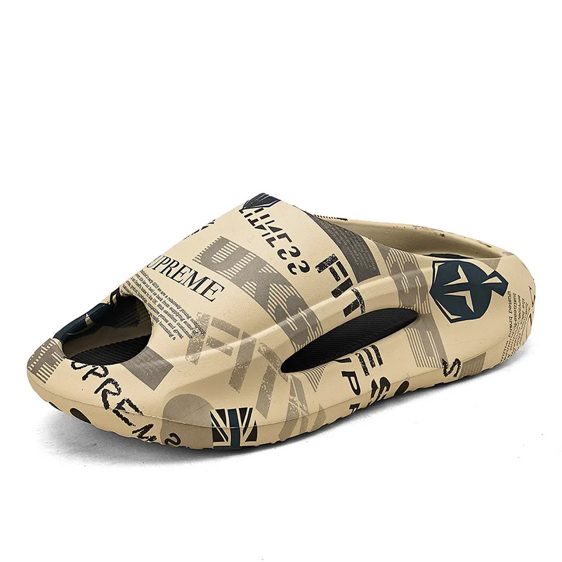 Pantoufles antidérapantes pour hommes Glissades confortables en mousse souple avec pantoufle à semelle épaisse pour l'intérieur et l'extérieur_voghion.com