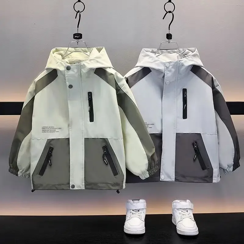 Boy's Coat Spring And Autumn Clothing Children Medium And Large Children Casual Fashion PlanktonTrend Storm Jacket Loose Version