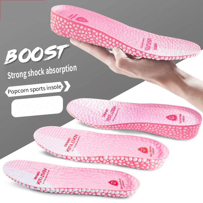 

Invisible Height Increase Insoles Soft Elastic Shock Absorption Massage Particles Insole for Women Men Sport Running Shoes Pads