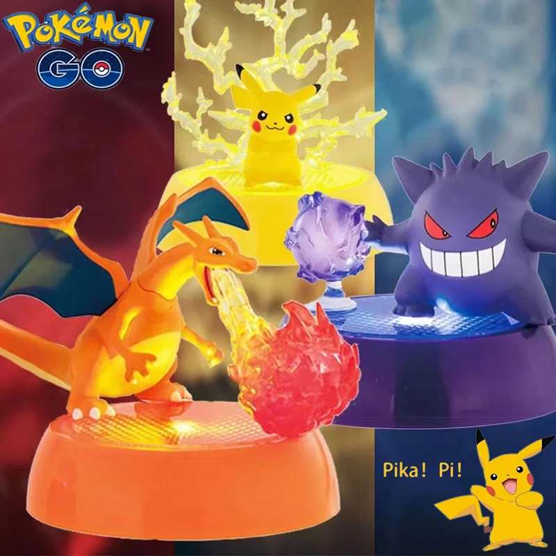 

Pokemon Genuine Glowing Gashapon Model Cute Anime Figure Pikachu Gengar Charizard Collection Ornament Children Toy Holiday Gift