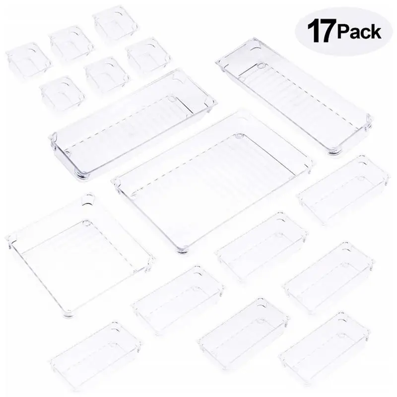 

PCS Desk Drawer Organizer Trays Plastic Drawer Compartment Divider Container For Bedroom Dresser Office CW