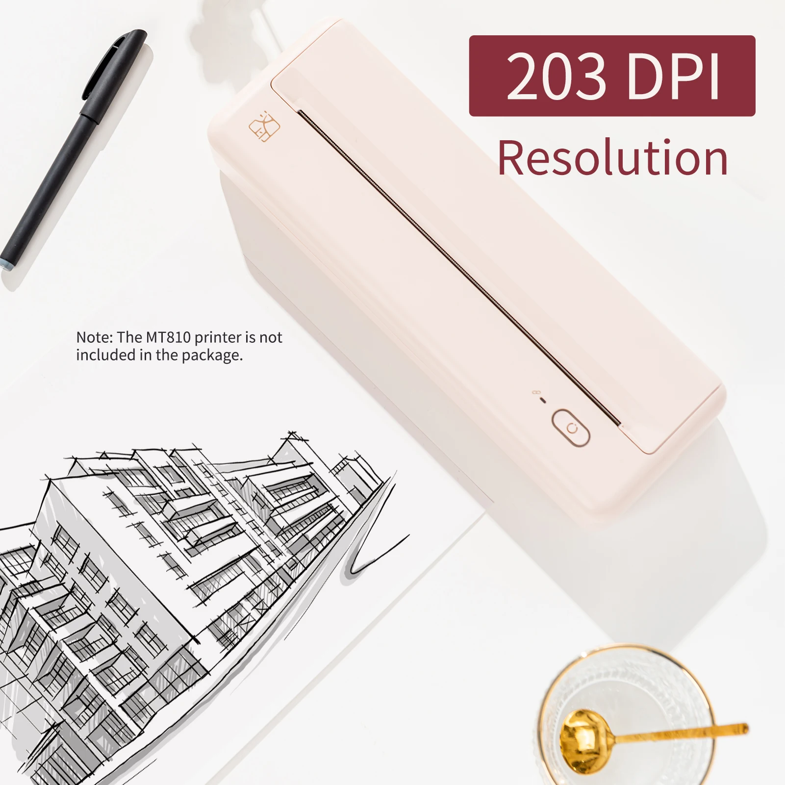 HPRT MT810 A4 감열지 롤, 사진 그림 영수증, 메모 파일 인쇄, 즉석 사진, 36 롤