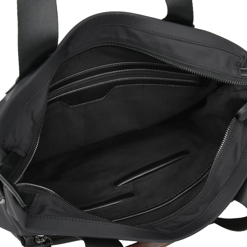 Leather Briefcase Crossbody Bags Men Bag Horizontal Business Casual Handbag Nylon Oxford Cloth Canvas Bag Crossbody Briefcase