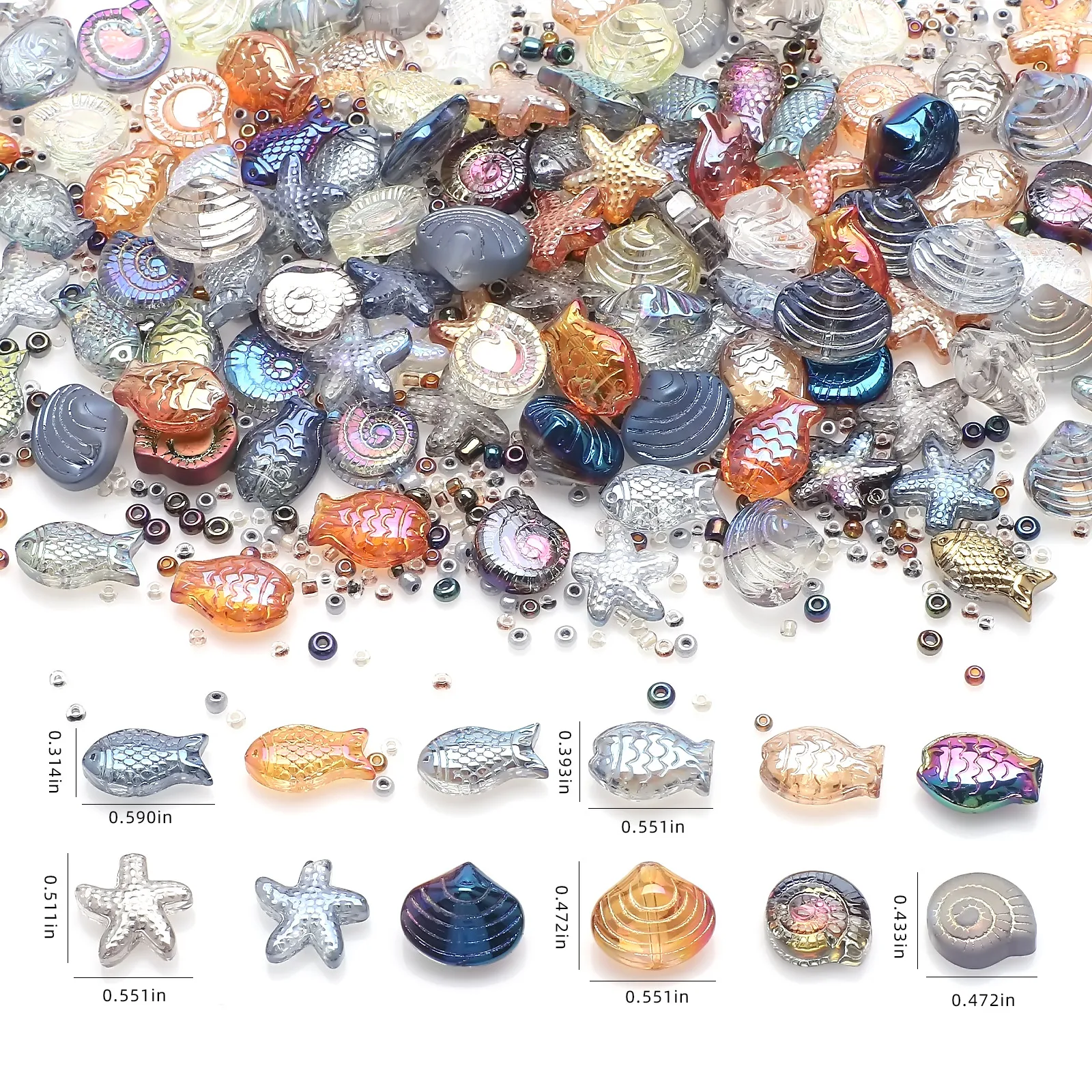 150Pcs Mixed Sea life Charms 2
