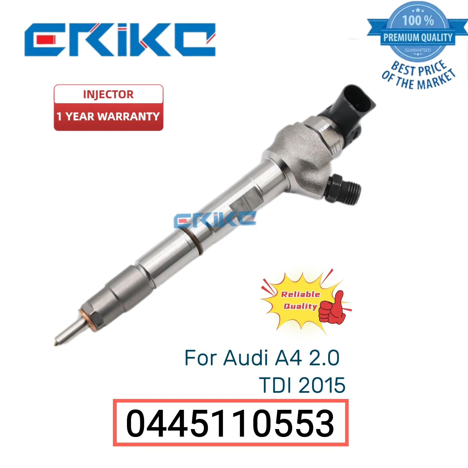 

0445110553 Fuel Auto Engine Injector 0 445 110 553 Fuel Injector 0445 110 553 Injector Spray 04L130277N for Audi A4 2.0 TDI 2015