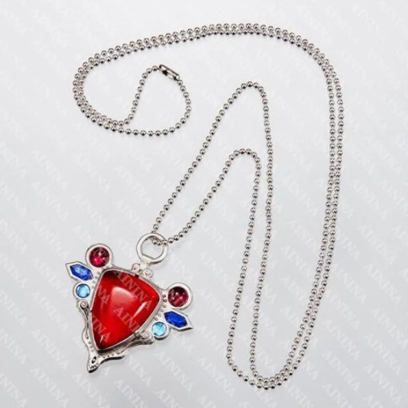 

Anime JoJo's Bizarre Adventure Joseph Joestar Red Stone Cos Necklace Cosplay Unisex Chain Jewelry Accessories Props Gift