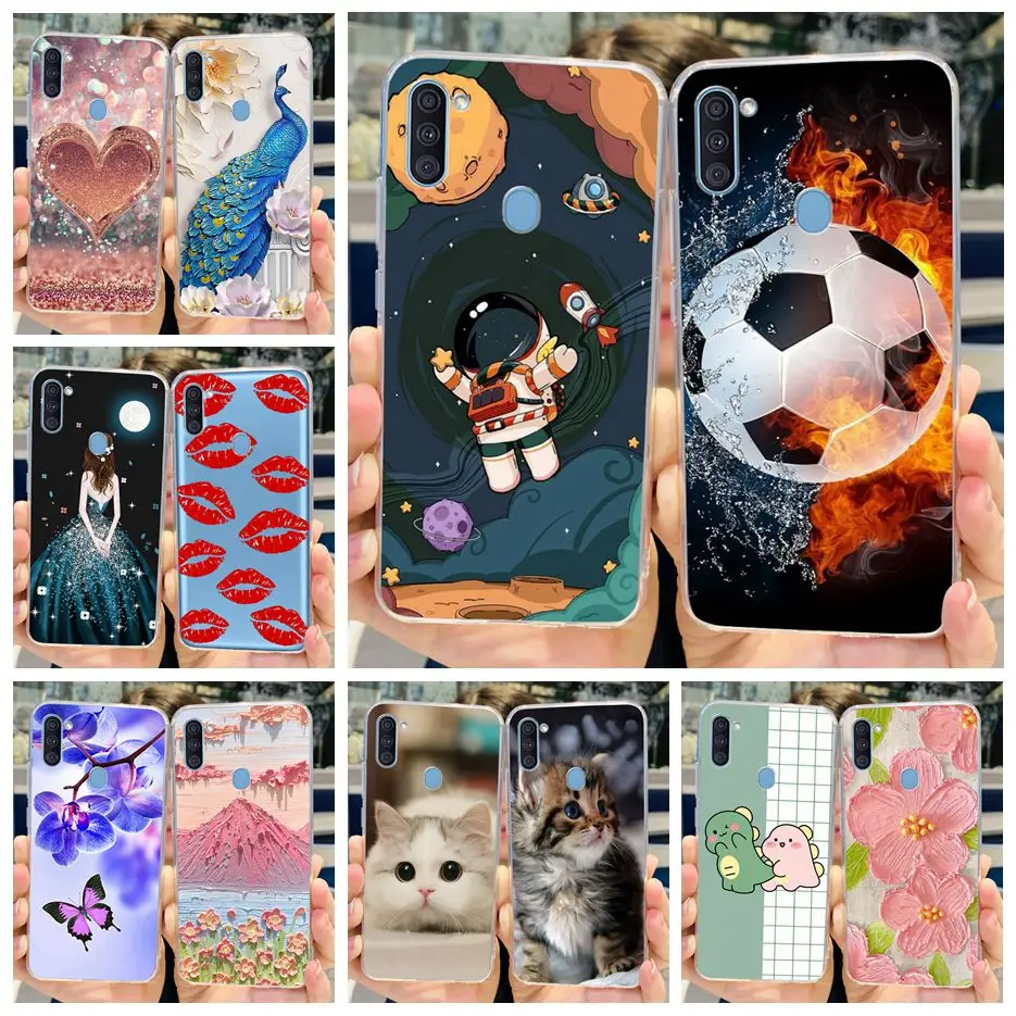 Per Samsung Galaxy A11 Custodia M11 Elegante Cover Verniciata Custodia In Silicone Trasparente Per Samsung A11 A115F M 11 Galaxy M11 Soft Shell