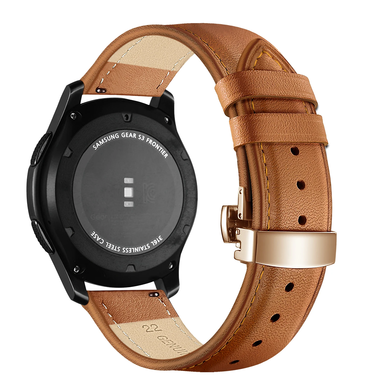 Genuine Leather 22mm 20mm Band For Samsung Galaxy Watch 4 Classic