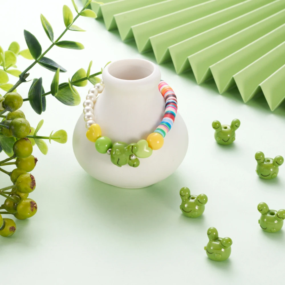 1 Strand Handmade Bumpy Lampwork Beads Cute Frog Bead Dolphin Lampwork Glass Beads for Jewelry DIY Earrings Necklace Accessories