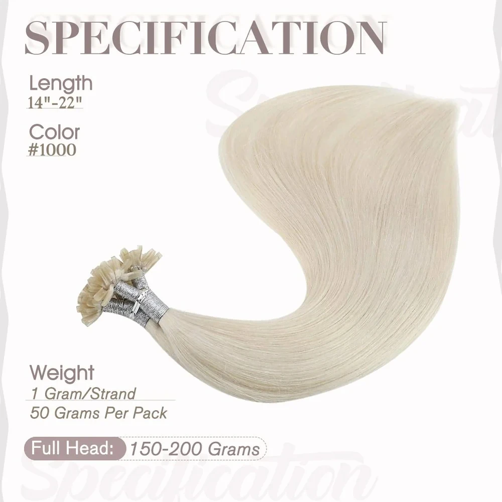 Estensioni dei capelli a fusione calda Full Shine Estensioni dei capelli umani con punta a U per unghie dei capelli umani Capelli Remy al 100% - immagine 4