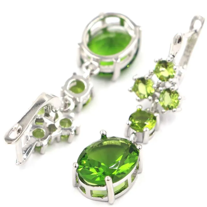 7g Customized 925 SOLID STERLING SILVER Earrings Unheated Green Peridot Violet Tanzanite Pink Tourmaline Blue Topaz High Trendy