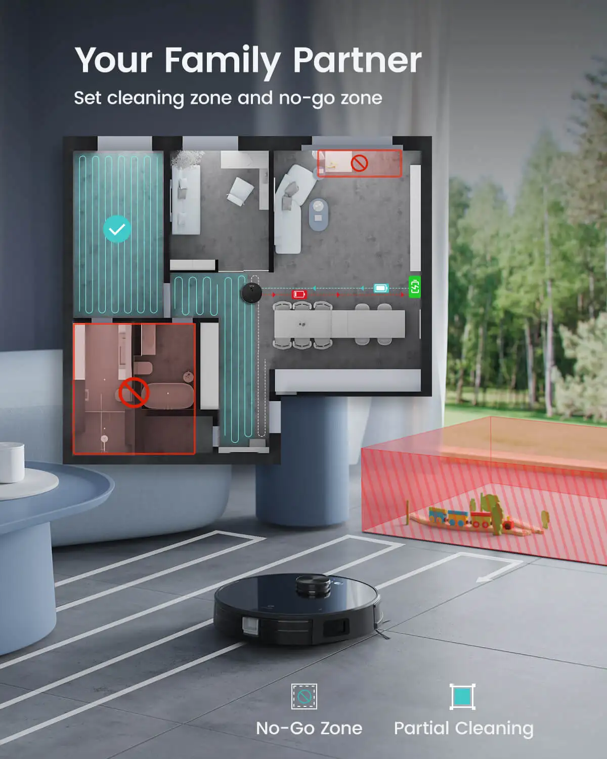 ABIR X8 Robot Vacuum Cleaner ,Laser System, Multiple Floors Maps, Zone  Cleaning,Restricted Area Setting for Home Carpet Cleaning