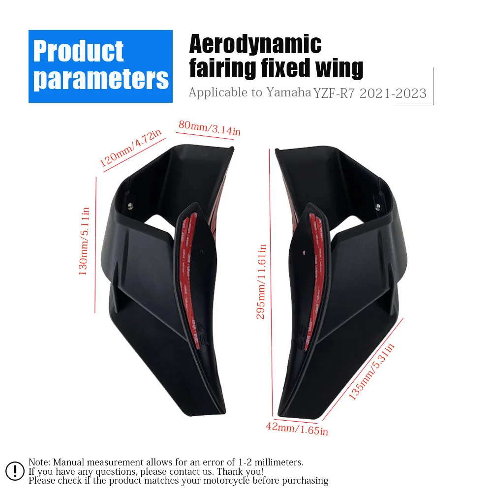 Motorcycle Wing Kit Motorcycle Winglet Motorcycle Accessories Motorcycle fixed wing cover For Yamaha YZF-R7 aerodynamic frame YZF R7 23 wing windshield aileron