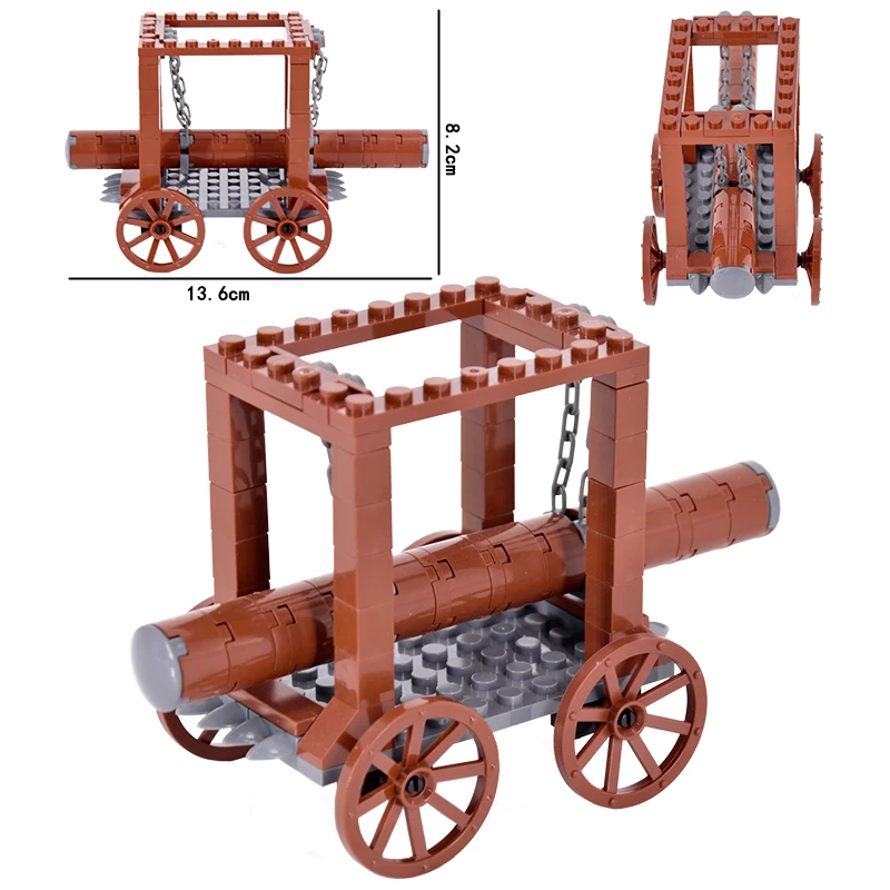 MOC Kreative Mittelalterliche Burg Royal King's Knight Rom Spartacus Chariot Siege Motor Modell Bausteine Ziegel Spielzeug Geschenke – Detail 3