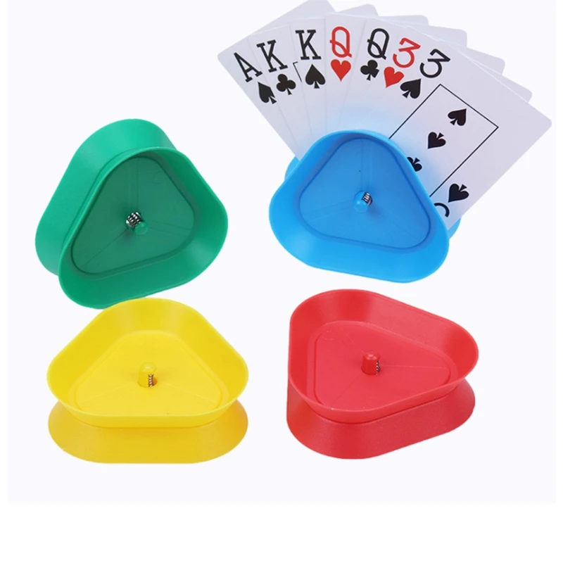 

16 Pcs Game Poker Holder Play Card Holder Plate Plastic Triangle Play Card Organizer Family Play Cards Poker Game