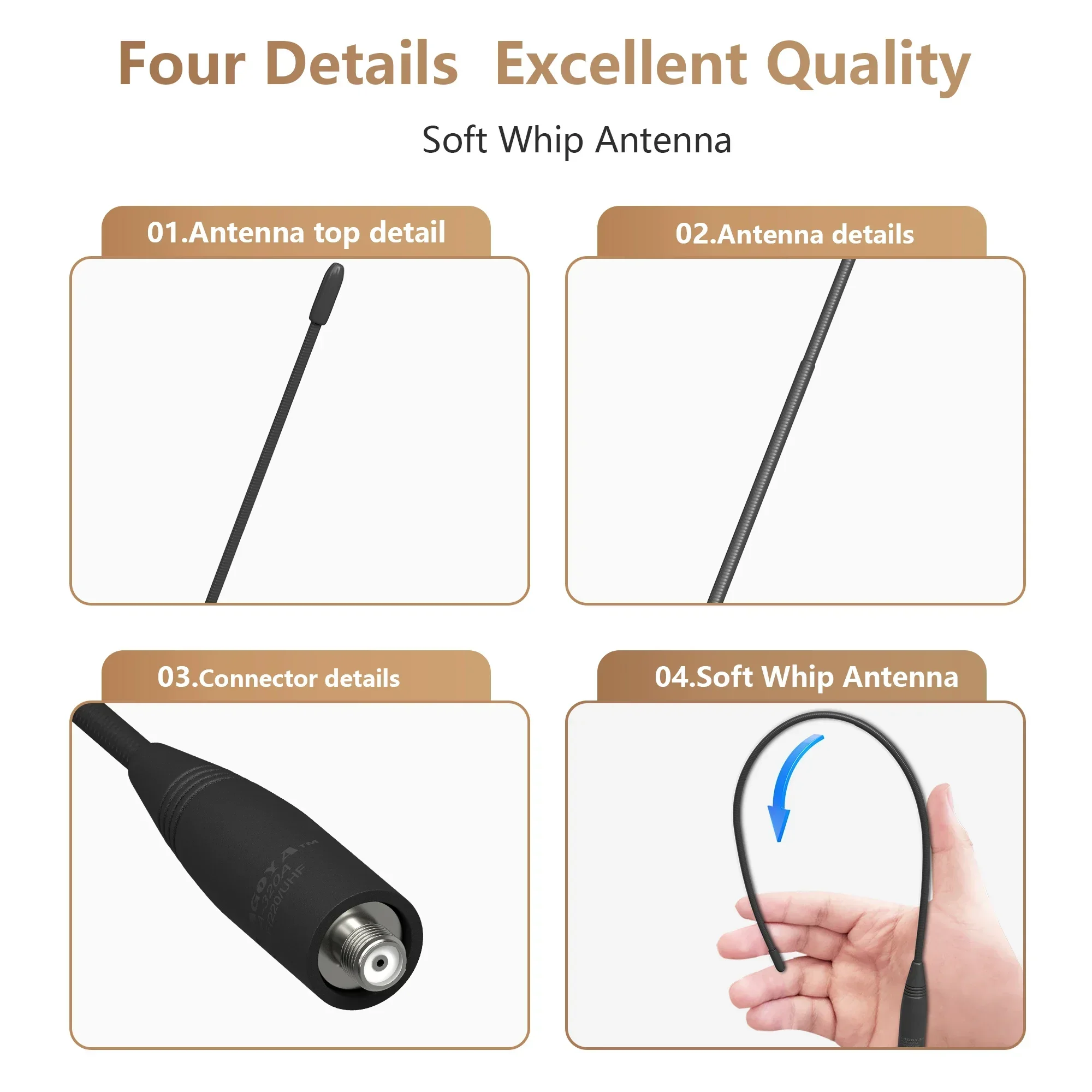 NA-320A Antenna Originale Nagoya Tri-Band SMA-Femmina 144-220-440Mhz Antenna Morbida Frusta Per Retevis RA685 RT86 RT5 RT22 H-777 Radio - immagine 6