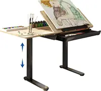 FLEXISPOT Electric Drafting Table Adjustable Height Standing Drawing Desk Extendable Top Craft Workstation w/Tilting Tabletop, 1