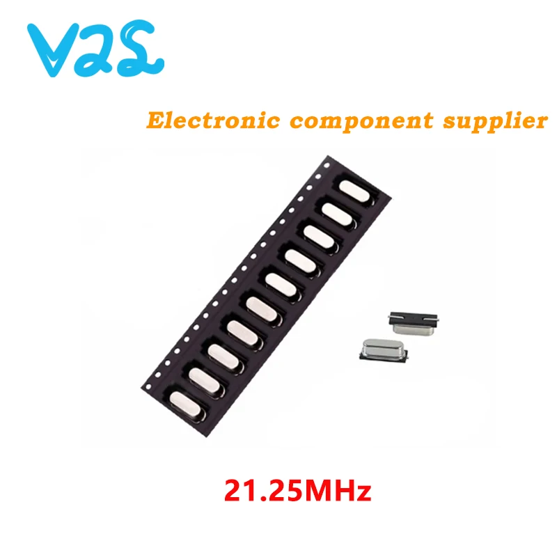 (10pcs) 100% New SMD 21.250M 21.25MHz 21.250MHz 21.25M Quartz Crystal Resonator Passive Oscillator 49SMD