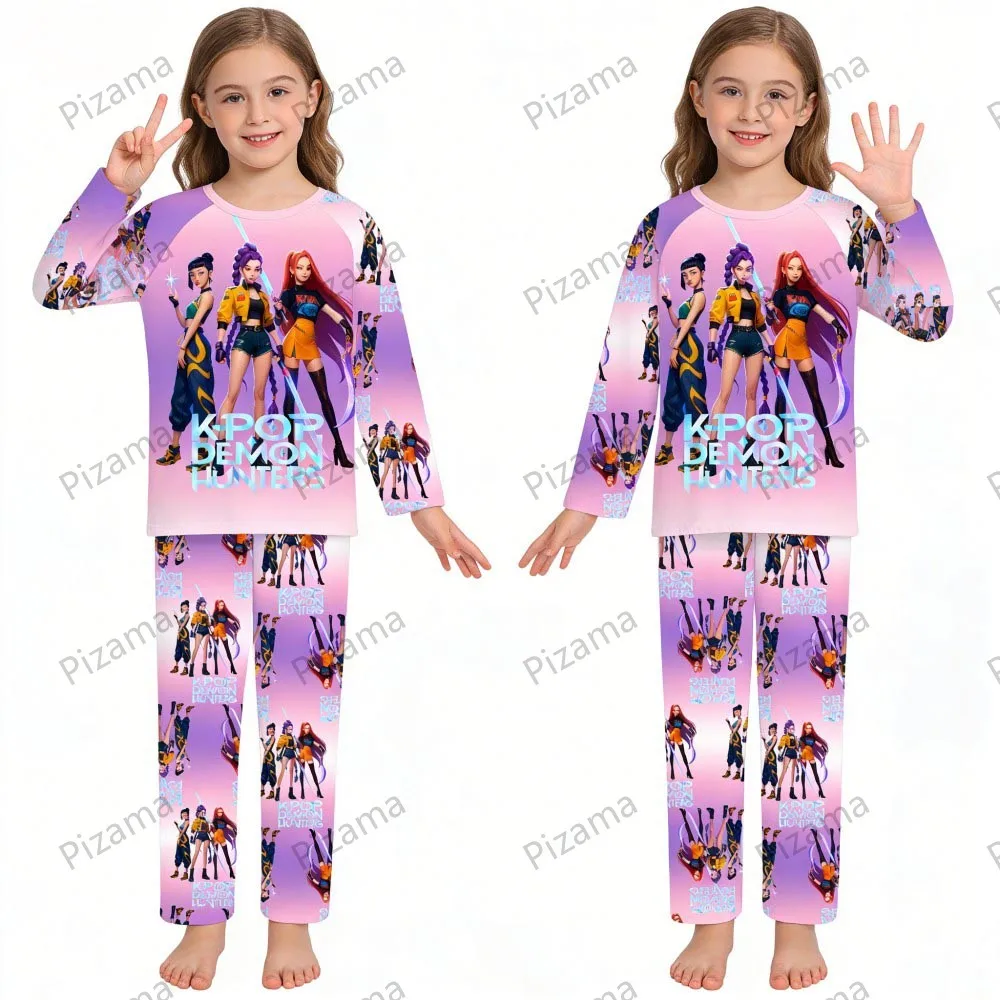 Children's Pajamas Set Full Sleeve Cartoon Kpop Demon Hunters Girls Pajama Middle Kids Homewear Boys Clothes Set Pijamas Infanil Sb71b4ef9641f45438a2456fdec81c8bdJ