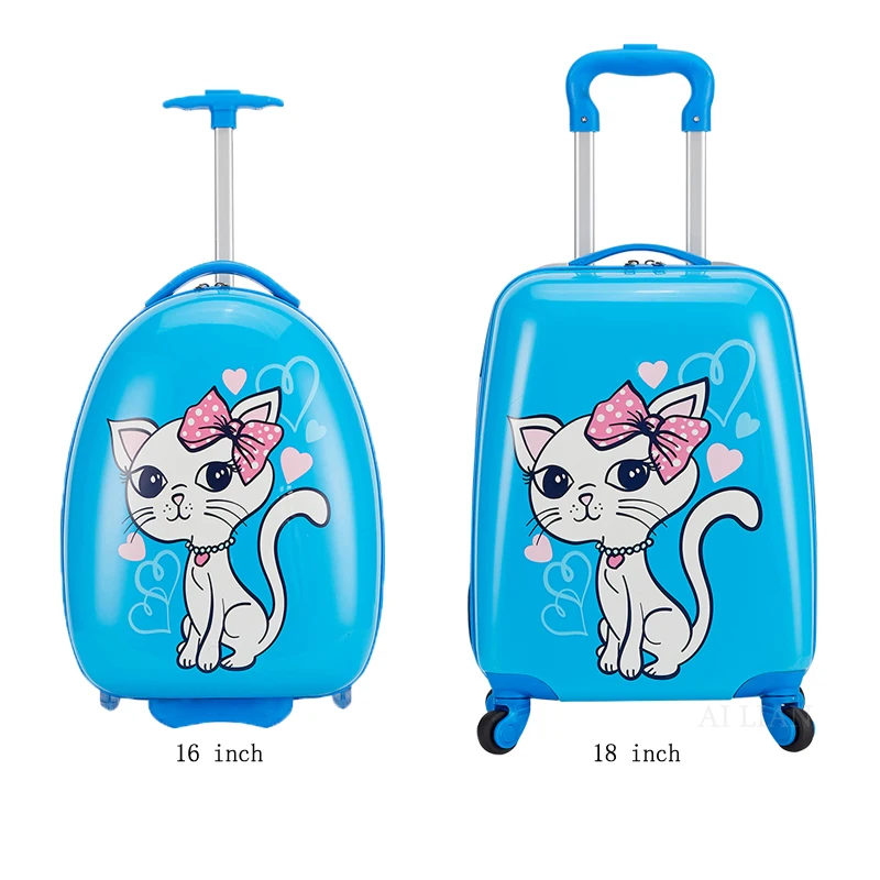Spinner Luggage 16''18 inch Carry On Suitcase Kids Rolling Luggage Cabin Travel Trolley