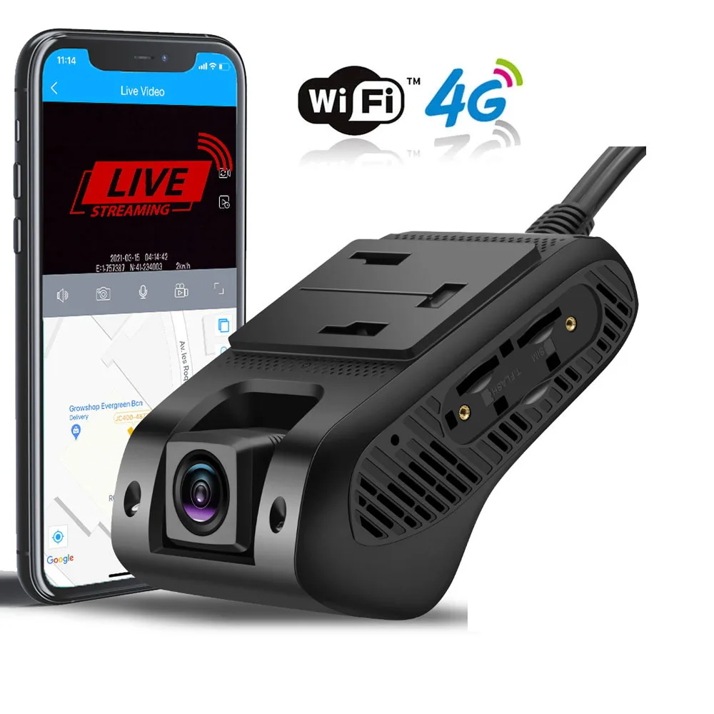 JIMI 4G Автомобильный видеорегистратор JC400P UBI Wifi камера с 2 живыми потоками видео