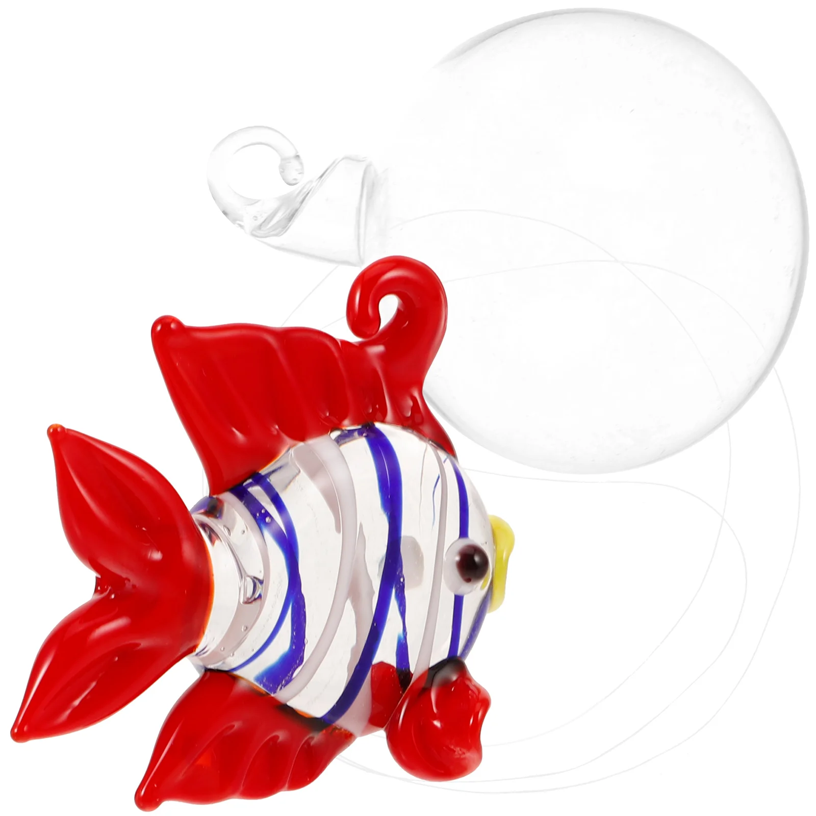 Floating Glass Fish Decoration Realistic Marine Animal Figurine Aquarium Layout Prop Cartoon Hanging Adorn Fish Tank Accessories