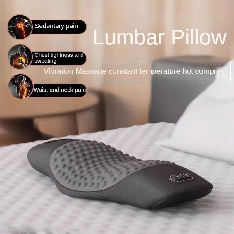 Sleep on the bed with a lumbar pillow, use electric massage to treat back pain, and use special heated sleeping pads to support 2