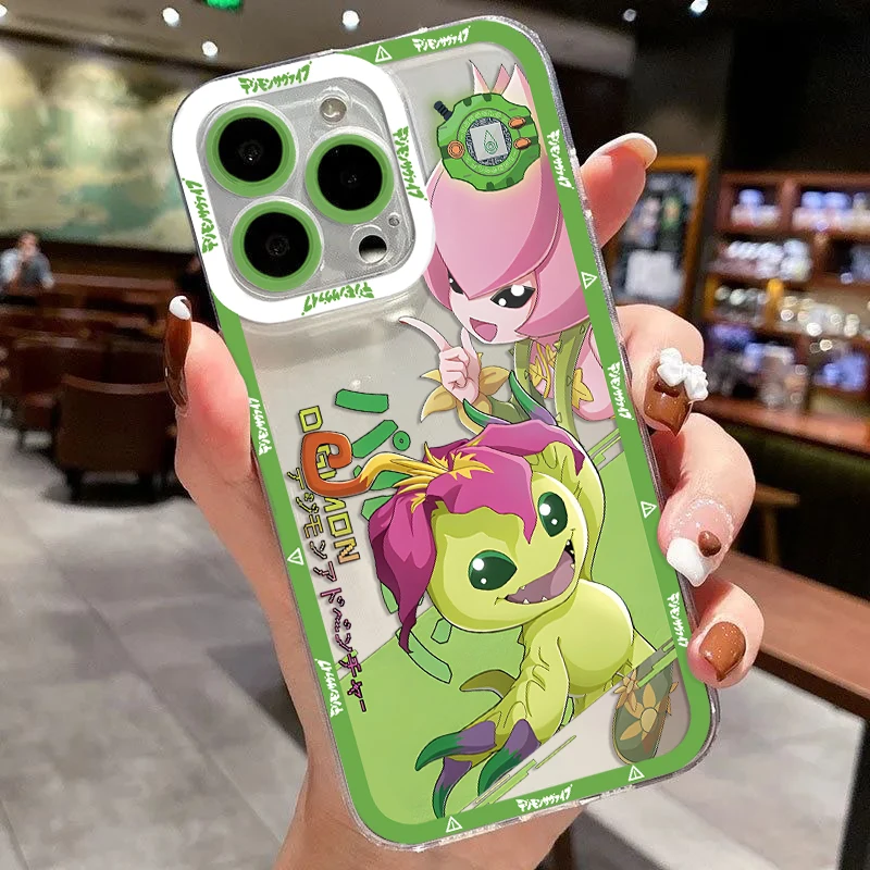 thumbnail image 1 of Funda de teléfono Anime Digimon para iPhone 16 15 14 13 12 11 Mini Pro Max X XR XSMax 7 8 Plus SE20 cubierta transparente, 1 of 5