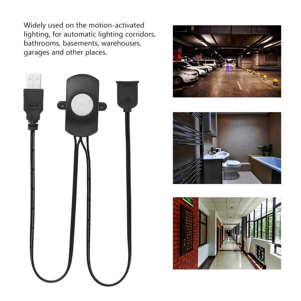 Motion Sensor Cord USB 5V DC12-24V 2A PIR Motion Activated Mini Body ...