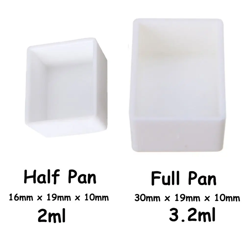 3.2ml 6/12/24/36/48pcs Artists Empty Full Pan Half Pans Paint Palette Art Supplies Watercolor Paint Grid Painting Supplies 6