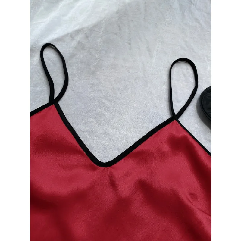 Sexy Sundress Loungewear Suit Women's Summer Cool Casual Fashion Vest Shorts Home Clothes Set New Ice Silk Solid Pajamas Outfit