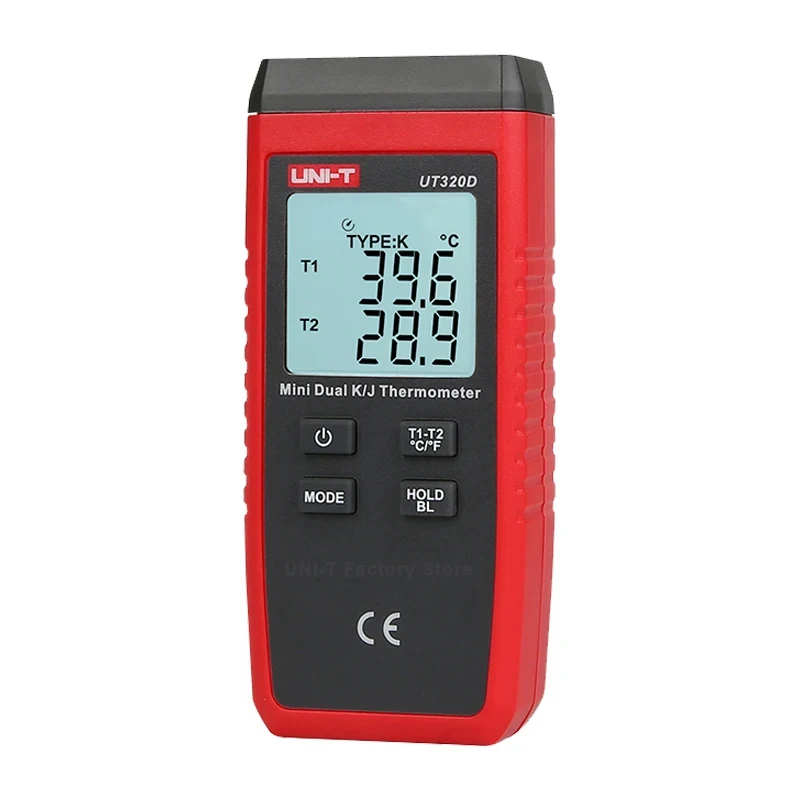 UNI-T UT320A UT320D 디지털 온도계 미니 듀얼 K/J 타입 열전대 온도계 -50 ℃   1300까지 ℃   고온 시험기 메테