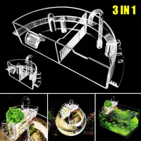 3 in 1 ถังกรองปลากล่อง Aquarium ภายนอกกล่องกรองอะคริลิคภายนอกแขวนเครื่องกรองน้ํารอบถังปลาสัตว์เลี้ยงอุปกรณ์เสริม 3